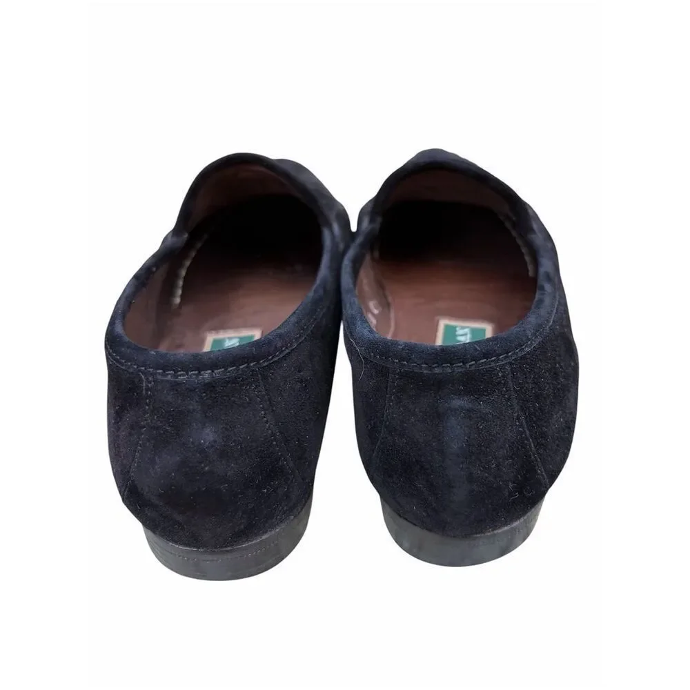 Cole Haan Tori Black Suede Penny Loafers/Flats Shoes 5.5 Classic Preppy